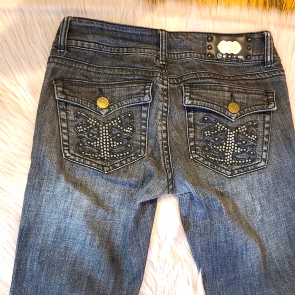 ⛓BUFFALO: Biker Jeans《Sandrine》 Low-Rise. Size 28 Used as New - Picture 4 of 10